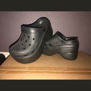 Dolls Kill black platform Crocs
